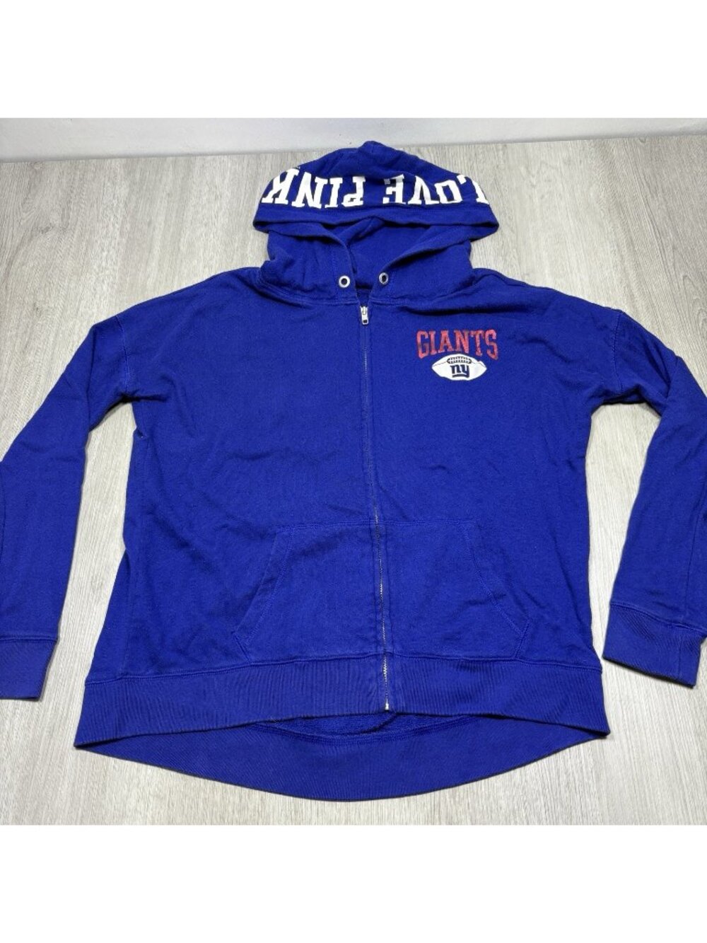 Pink by Victoria's Secret New York Giants Sweatshirt Full Zip Hoodie Women's S